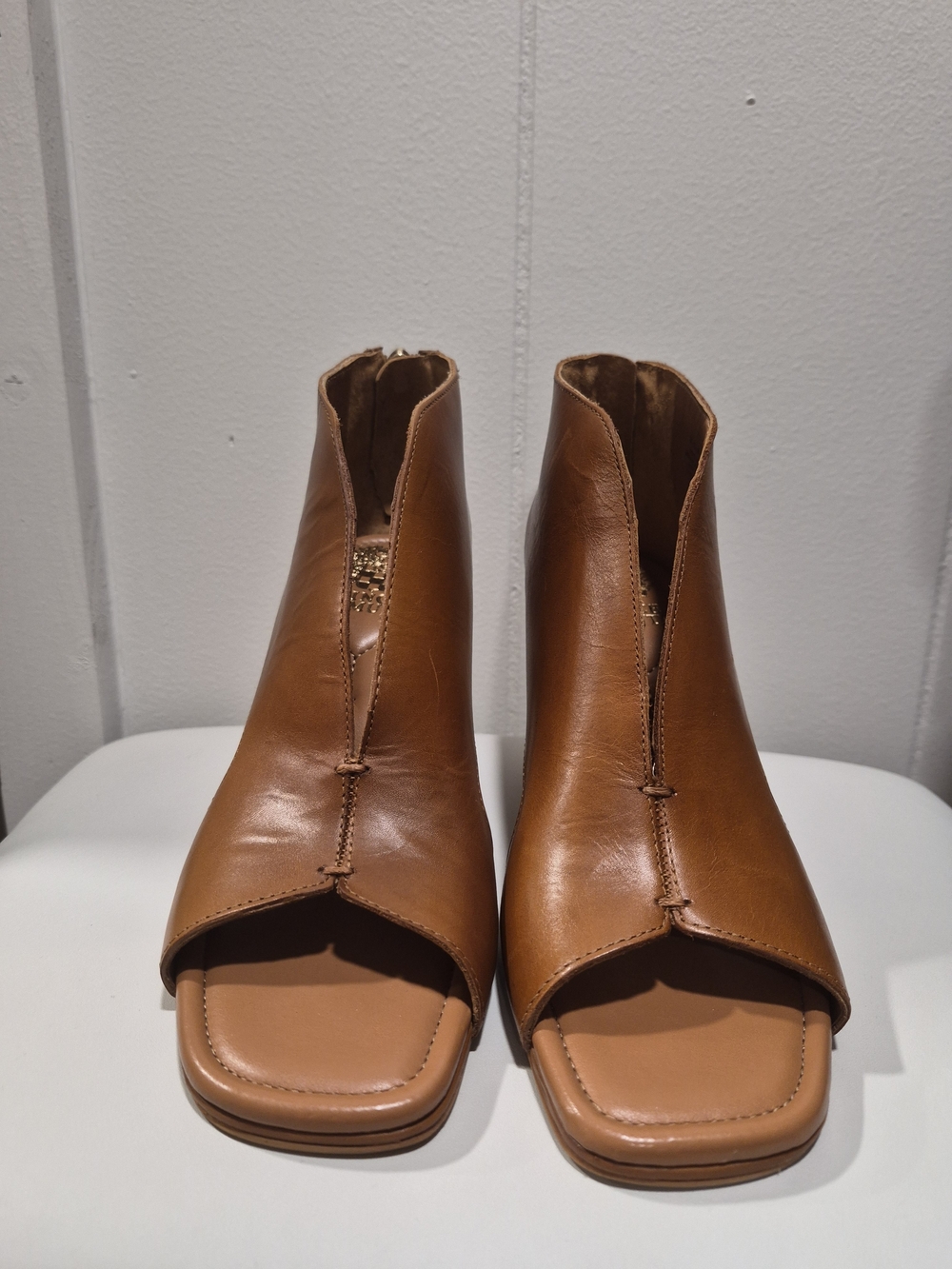 Vince Camuto Women’s Tan Open-Toe Ankle Boots
